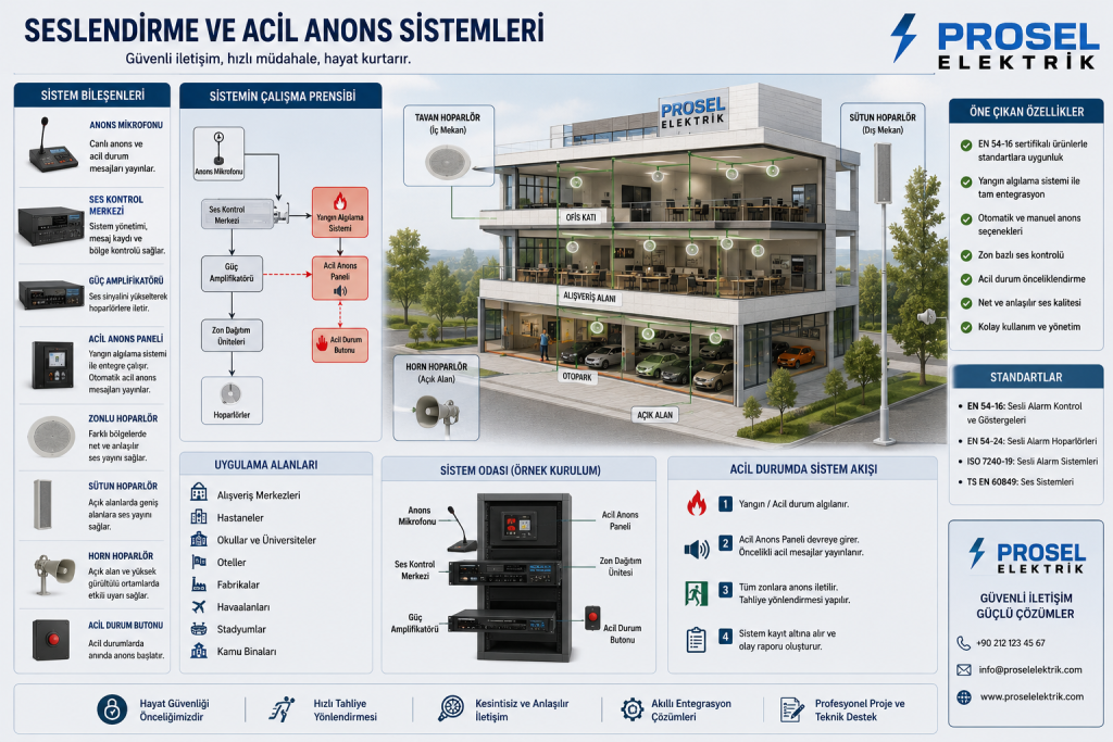 Seslendirme ve Acil Anons Sistemleri